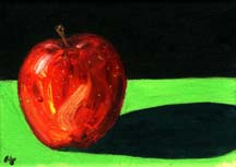 Painting of an apple by artist Angie Young