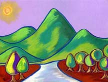 Pastel of a mountain by artist Angela Young