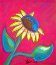 Pastel of a sunflower by artist Angie Young
