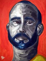 Portrait of a man thinking by artist Angie Young