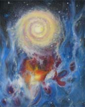 Painting of galaxy by Angie Young, artist
