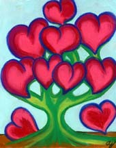 Heart Tree pastel by artist Angie Young
